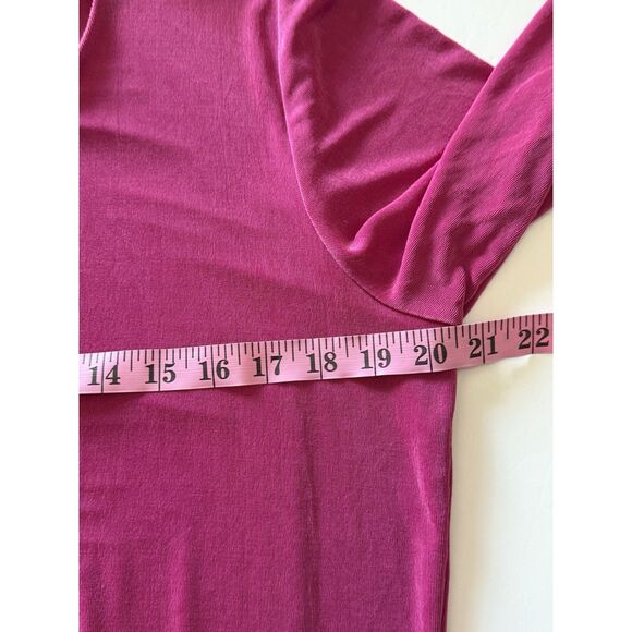 Chicos Travelers Slinky Top Sz 3 16/18 Pink Tunic Stretch Knit 3/4 Sleeve Classy - Picture 12 of 16